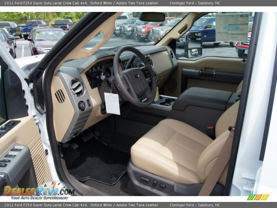 2011 Ford F250 Super Duty Lariat Crew Cab 4x4 Oxford White / Adobe Two Tone Leather Photo #27