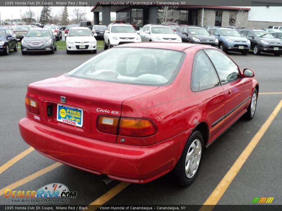 1995 Honda Civic EX Coupe Milano Red / Black Photo #2