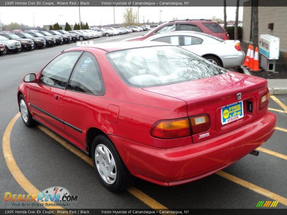 1995 Honda Civic EX Coupe Milano Red / Black Photo #7
