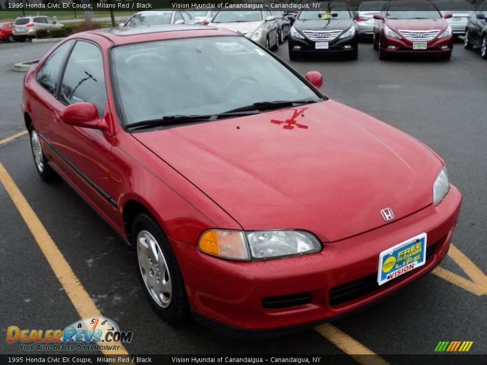 1995 Honda Civic EX Coupe Milano Red / Black Photo #11