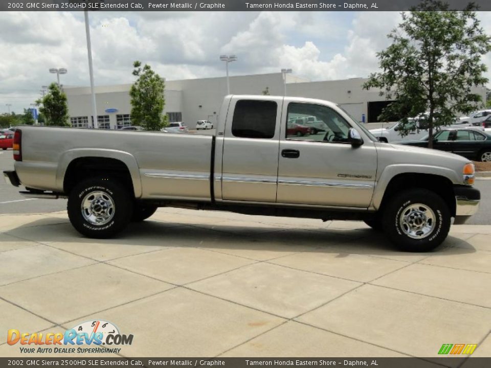 2002 GMC Sierra 2500HD SLE Extended Cab Pewter Metallic / Graphite Photo #4