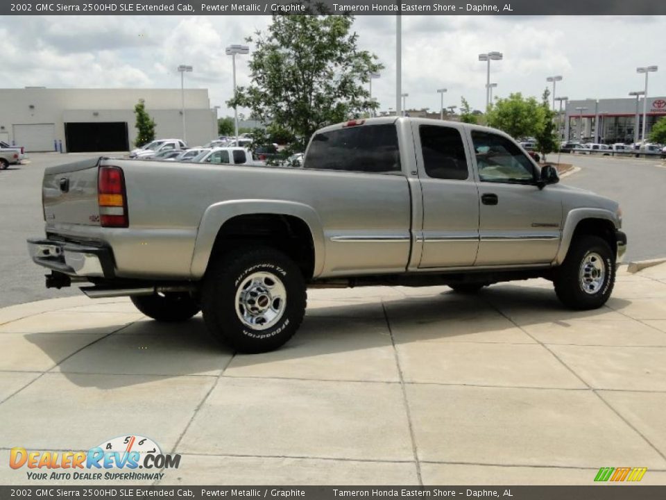 2002 GMC Sierra 2500HD SLE Extended Cab Pewter Metallic / Graphite Photo #5