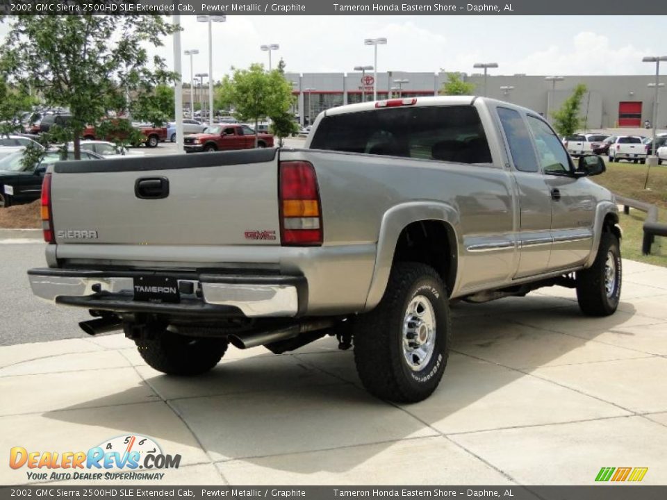 2002 GMC Sierra 2500HD SLE Extended Cab Pewter Metallic / Graphite Photo #6