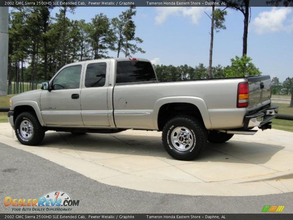 2002 GMC Sierra 2500HD SLE Extended Cab Pewter Metallic / Graphite Photo #7