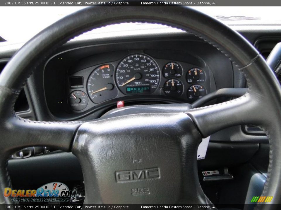 2002 GMC Sierra 2500HD SLE Extended Cab Pewter Metallic / Graphite Photo #18