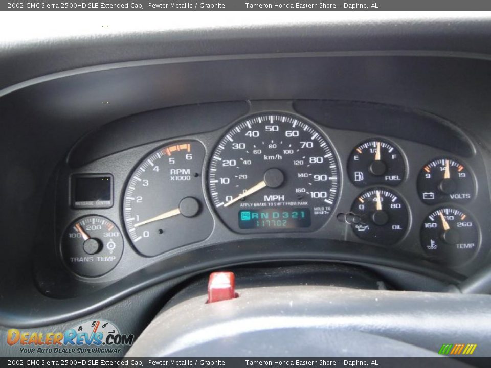 2002 GMC Sierra 2500HD SLE Extended Cab Gauges Photo #19