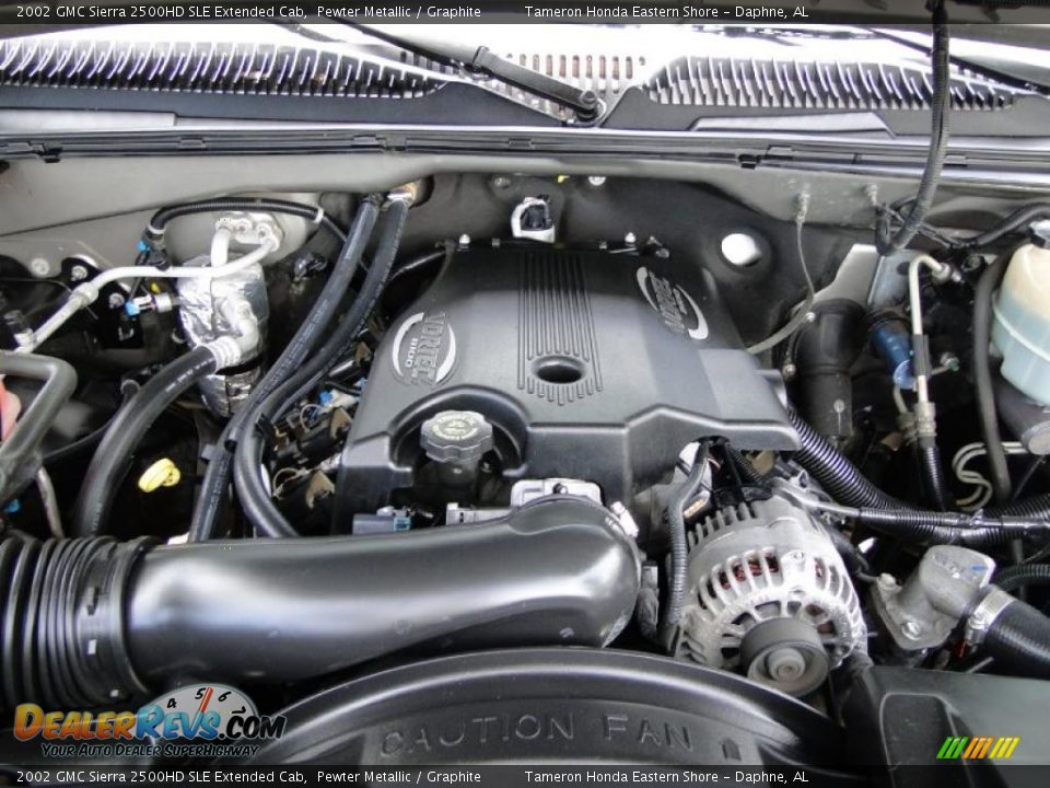 2002 GMC Sierra 2500HD SLE Extended Cab 8.1 Liter OHV 16-Valve Vortec V8 Engine Photo #30