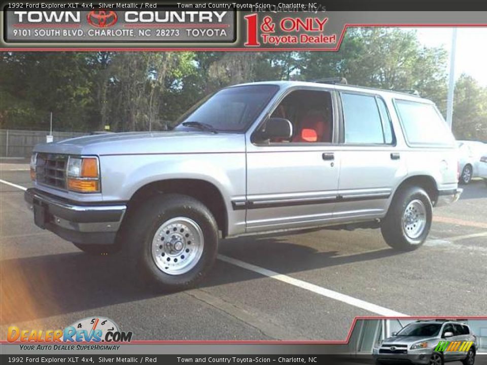 1992 Ford Explorer XLT 4x4 Silver Metallic / Red Photo #1