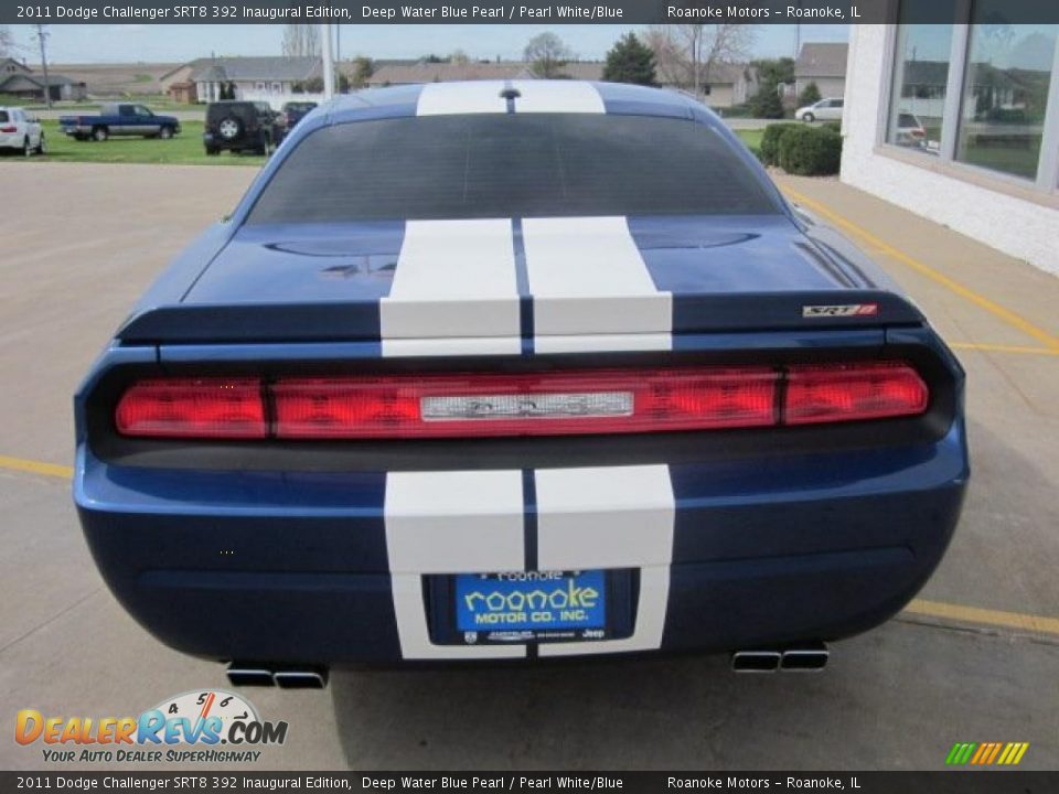 2011 Dodge Challenger SRT8 392 Inaugural Edition Deep Water Blue Pearl / Pearl White/Blue Photo #4