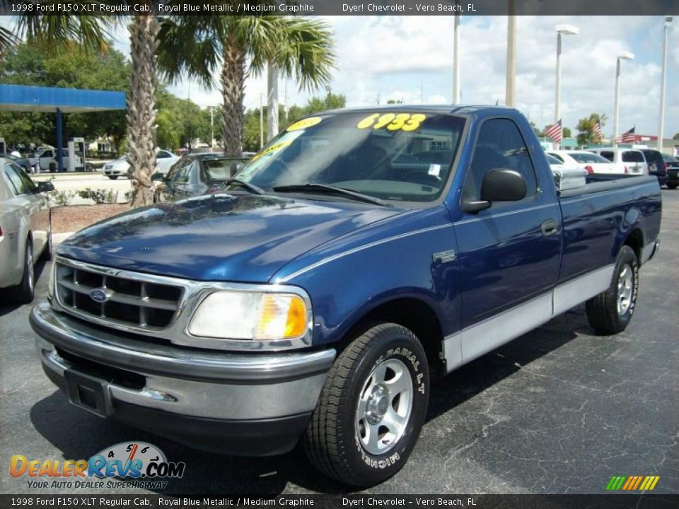 1998 Ford F150 XLT Regular Cab Royal Blue Metallic / Medium Graphite Photo #1