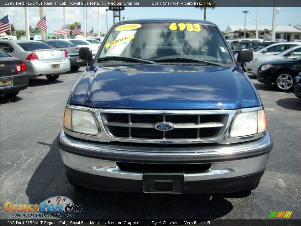 1998 Ford F150 XLT Regular Cab Royal Blue Metallic / Medium Graphite Photo #2