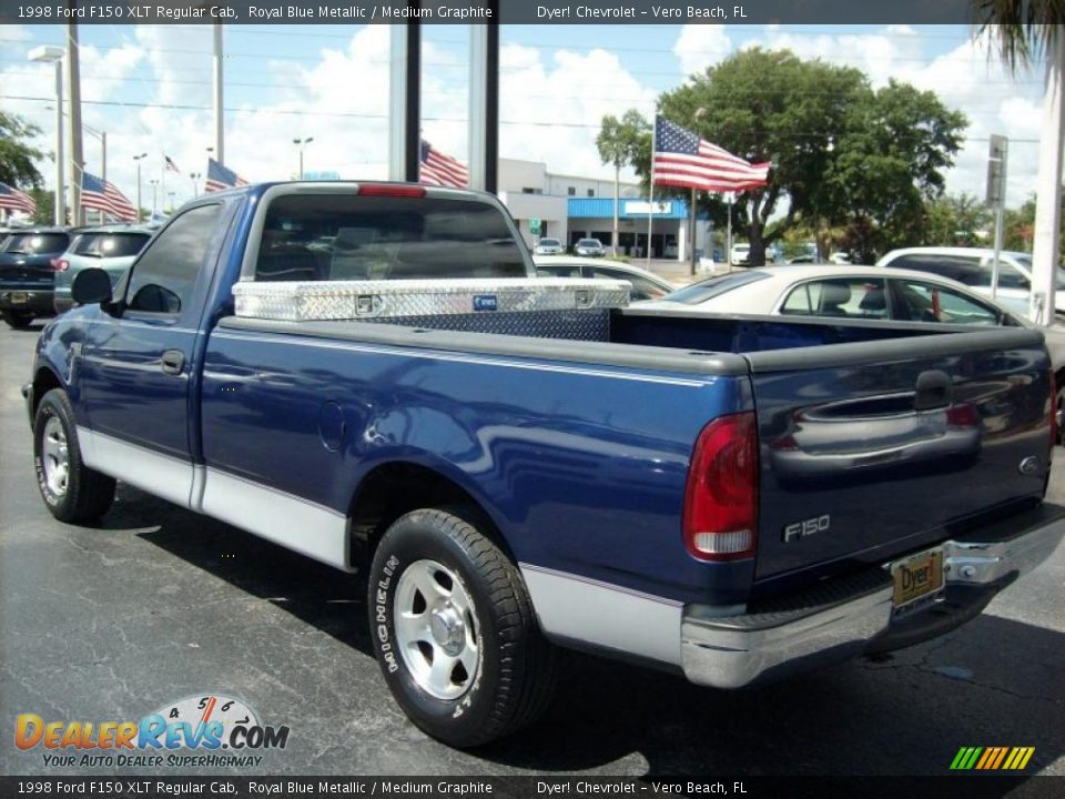 1998 Ford F150 XLT Regular Cab Royal Blue Metallic / Medium Graphite Photo #4