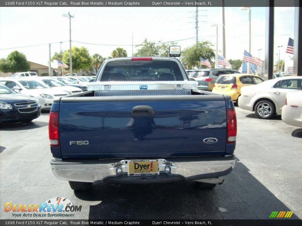 1998 Ford F150 XLT Regular Cab Royal Blue Metallic / Medium Graphite Photo #5