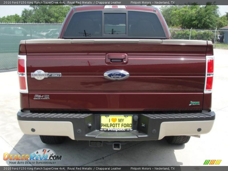 2010 Ford F150 King Ranch SuperCrew 4x4 Royal Red Metallic / Chapparal Leather Photo #4