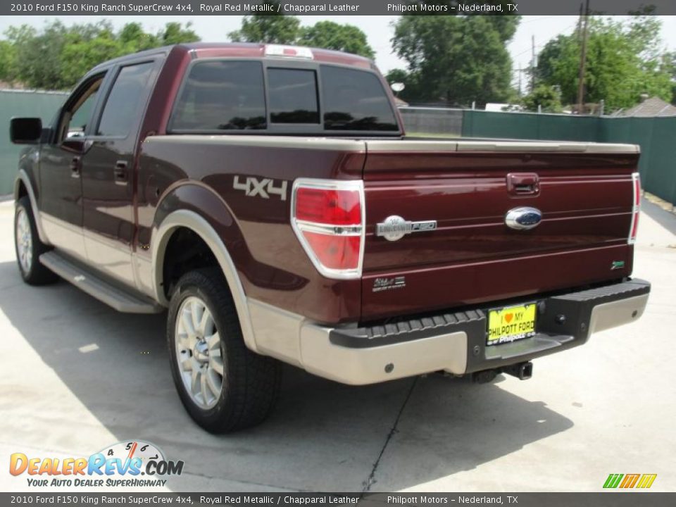 2010 Ford F150 King Ranch SuperCrew 4x4 Royal Red Metallic / Chapparal Leather Photo #5