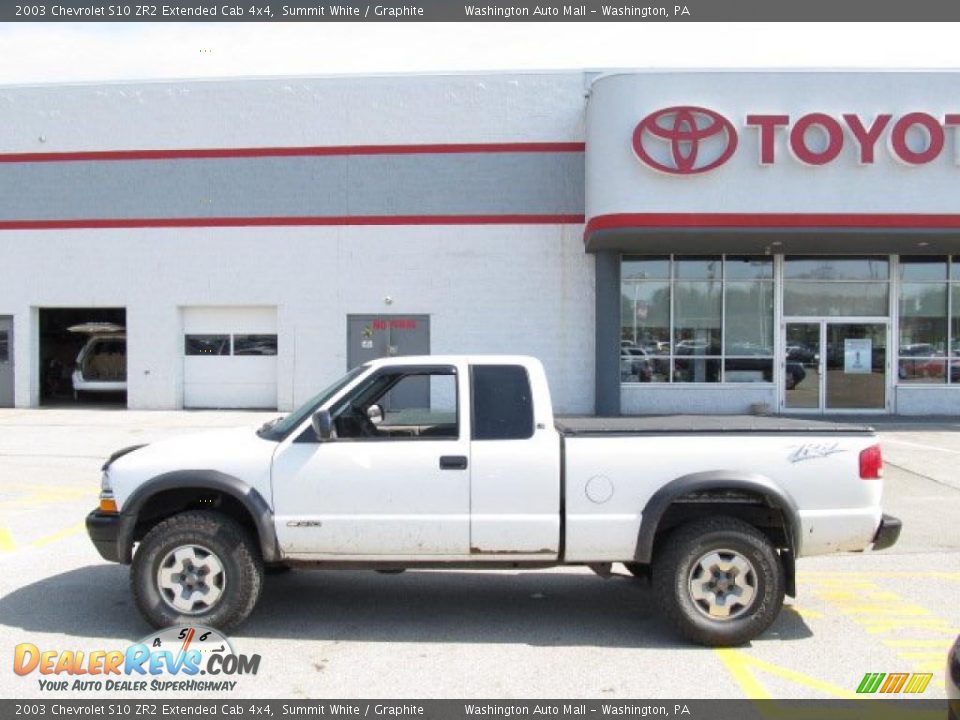 2003 Chevrolet S10 ZR2 Extended Cab 4x4 Summit White / Graphite Photo #2