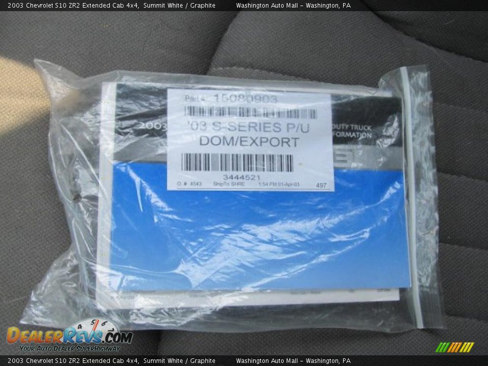 2003 Chevrolet S10 ZR2 Extended Cab 4x4 Summit White / Graphite Photo #19