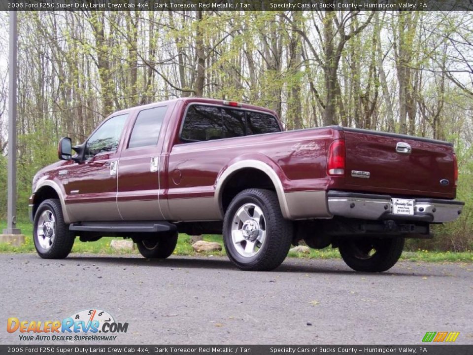 2006 Ford F250 Super Duty Lariat Crew Cab 4x4 Dark Toreador Red Metallic / Tan Photo #8