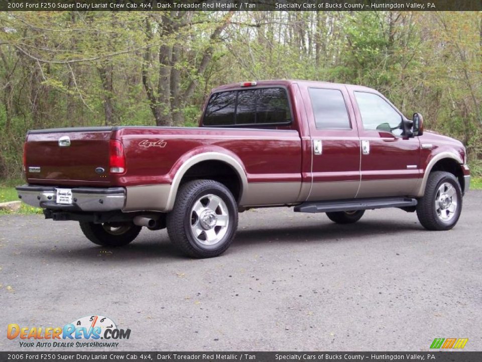 2006 Ford F250 Super Duty Lariat Crew Cab 4x4 Dark Toreador Red Metallic / Tan Photo #14