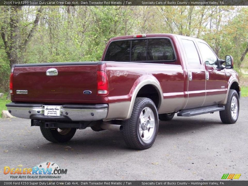 2006 Ford F250 Super Duty Lariat Crew Cab 4x4 Dark Toreador Red Metallic / Tan Photo #15