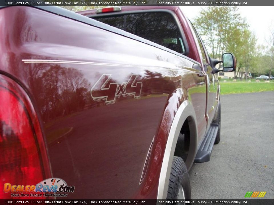 2006 Ford F250 Super Duty Lariat Crew Cab 4x4 Dark Toreador Red Metallic / Tan Photo #27