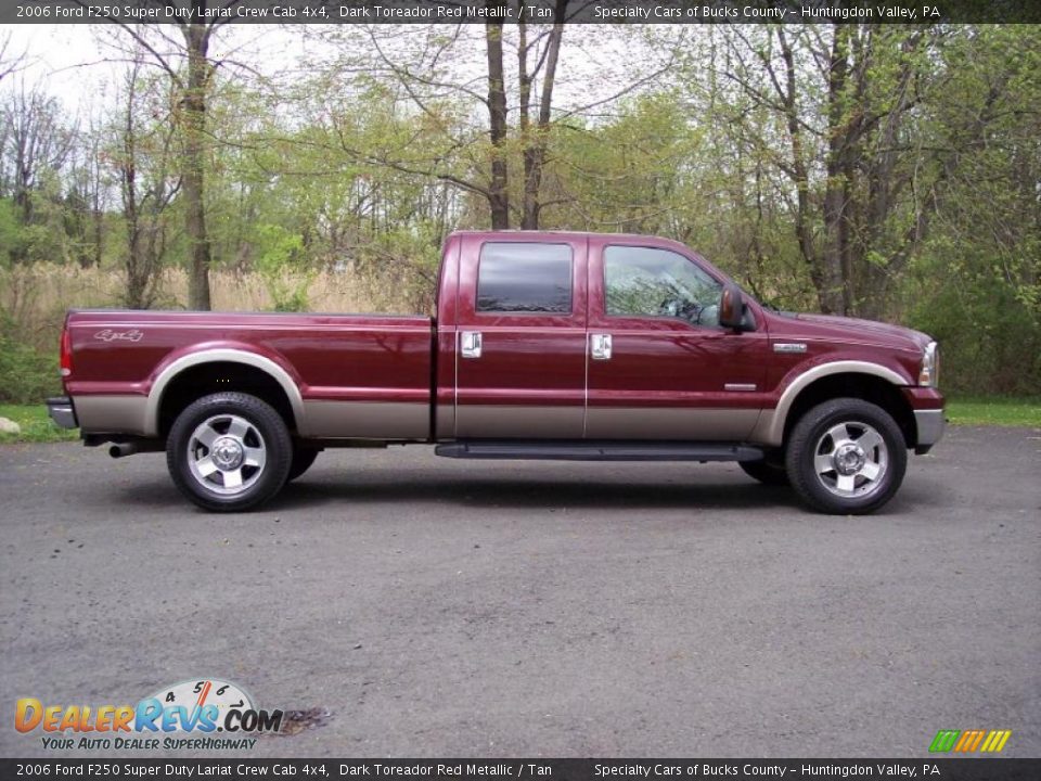2006 Ford F250 Super Duty Lariat Crew Cab 4x4 Dark Toreador Red Metallic / Tan Photo #29