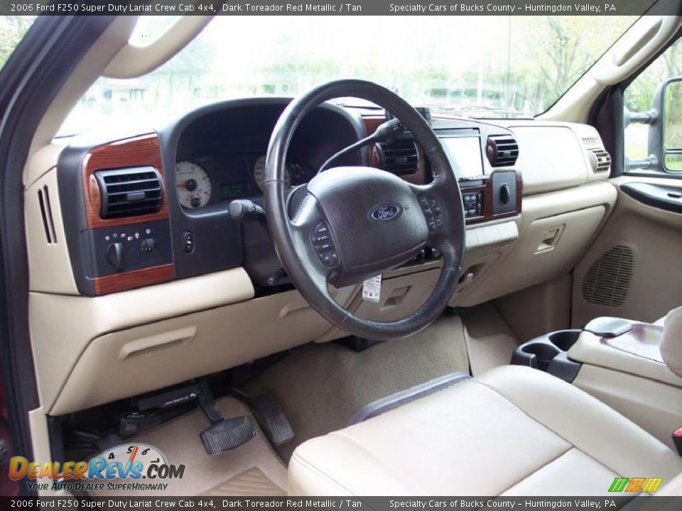 2006 Ford F250 Super Duty Lariat Crew Cab 4x4 Dark Toreador Red Metallic / Tan Photo #30