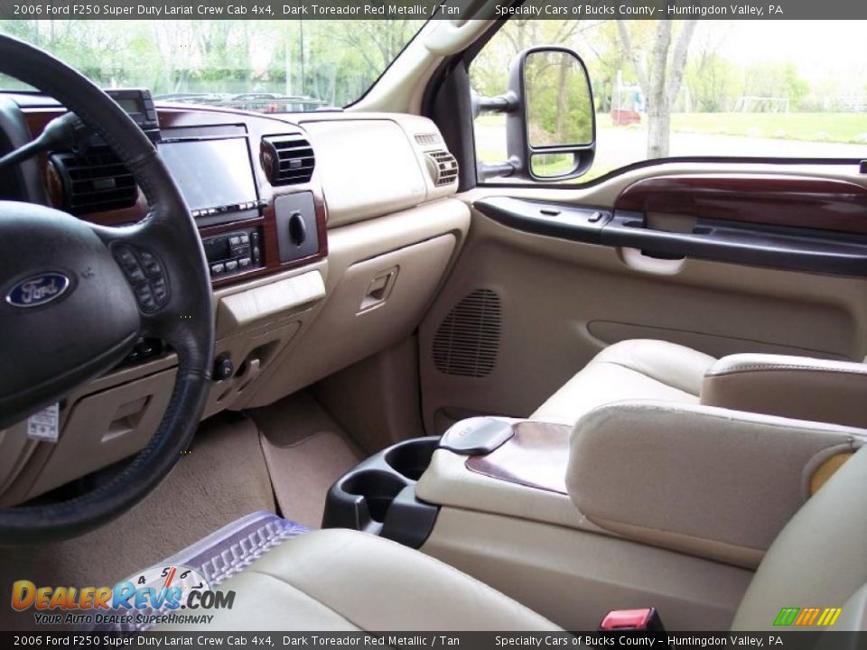 2006 Ford F250 Super Duty Lariat Crew Cab 4x4 Dark Toreador Red Metallic / Tan Photo #33