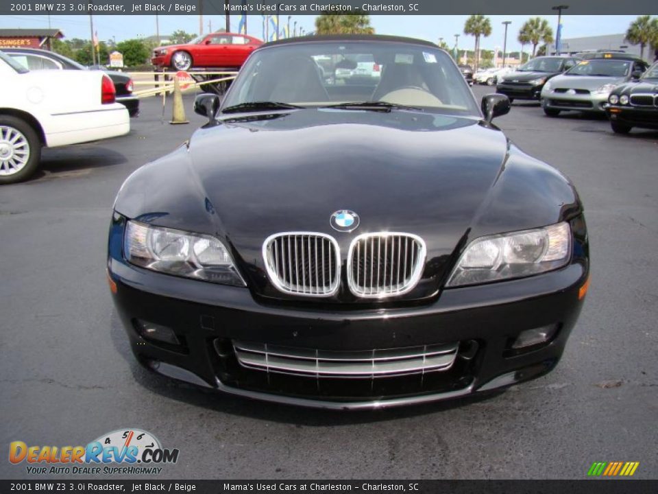 2001 BMW Z3 3.0i Roadster Jet Black / Beige Photo #3