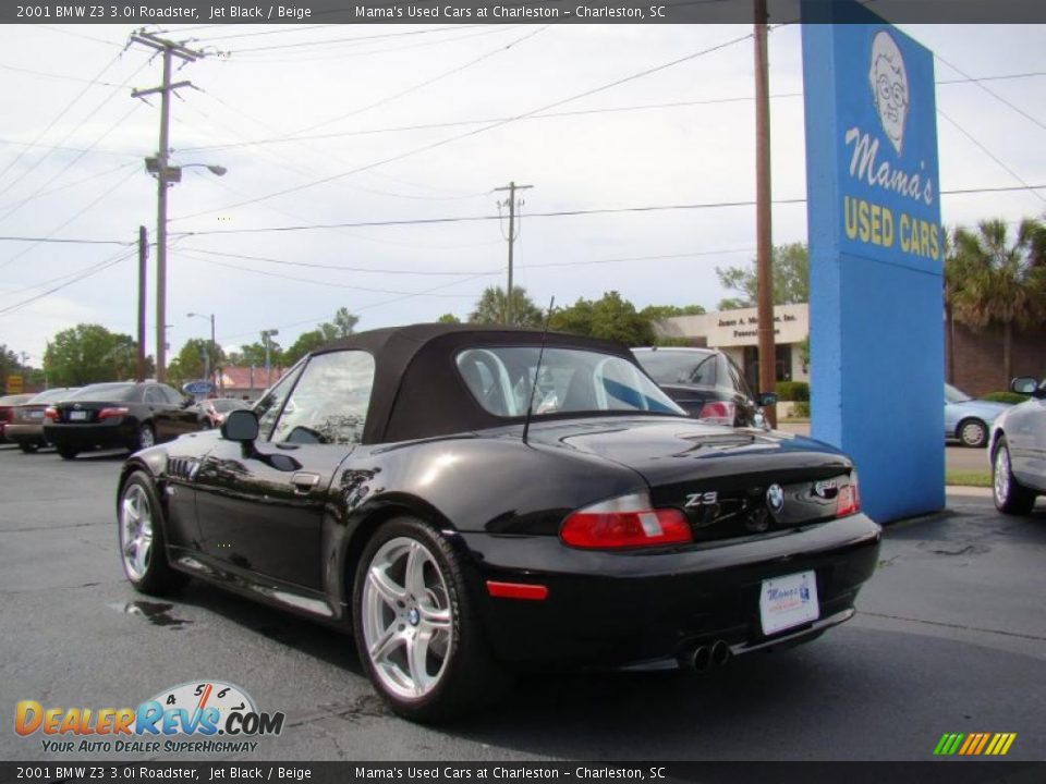 2001 BMW Z3 3.0i Roadster Jet Black / Beige Photo #6