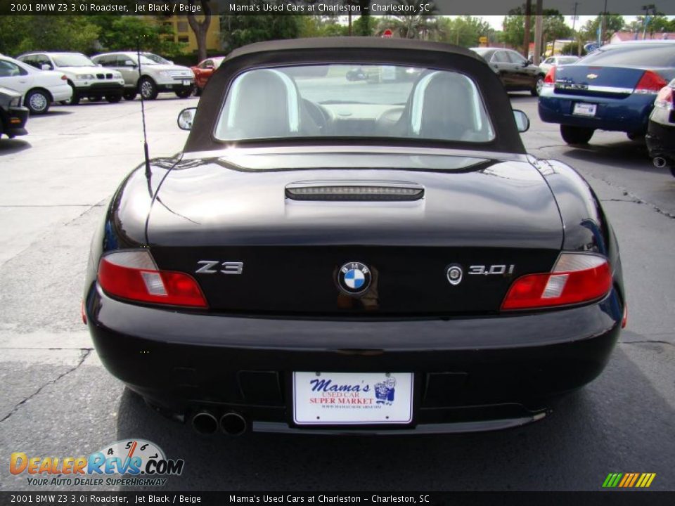 2001 BMW Z3 3.0i Roadster Jet Black / Beige Photo #7