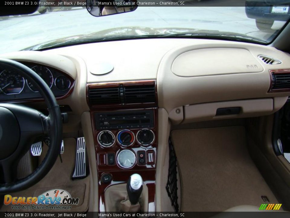 2001 BMW Z3 3.0i Roadster Jet Black / Beige Photo #12