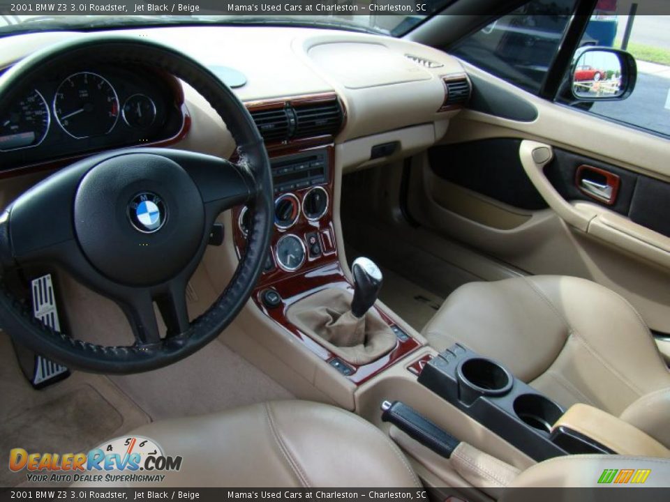 Beige Interior - 2001 BMW Z3 3.0i Roadster Photo #14