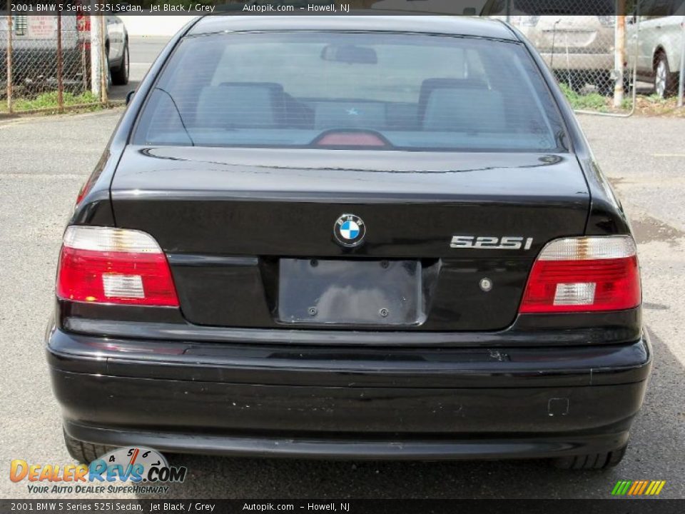 2001 BMW 5 Series 525i Sedan Jet Black / Grey Photo #4