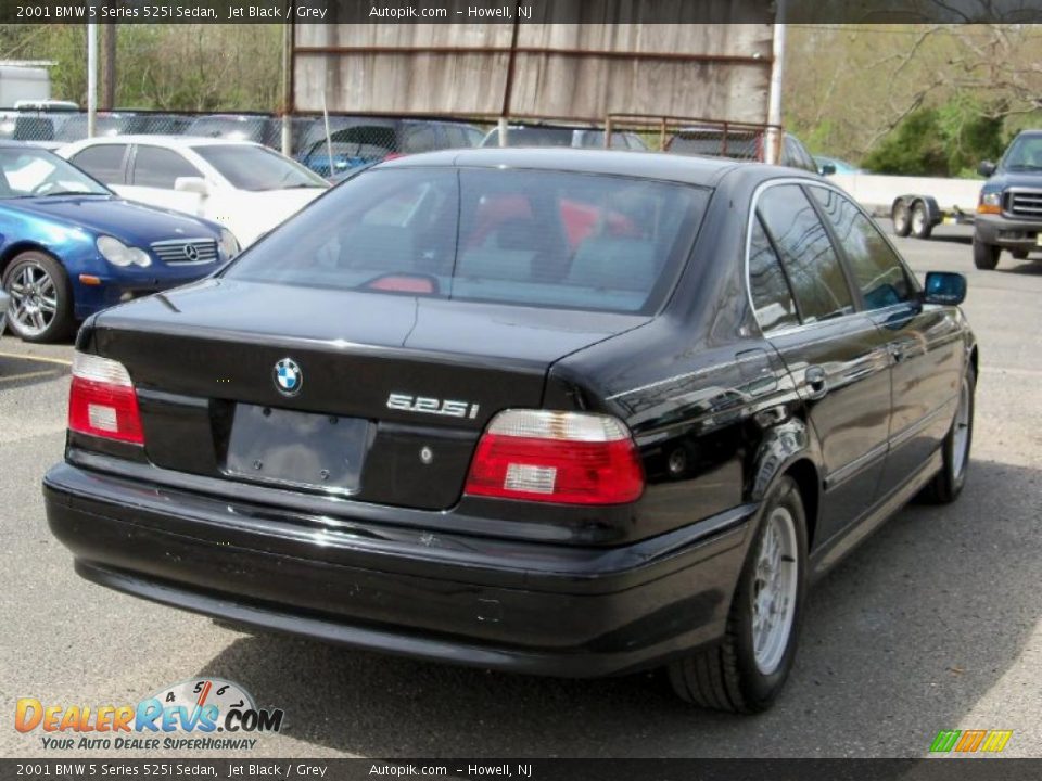 2001 BMW 5 Series 525i Sedan Jet Black / Grey Photo #5