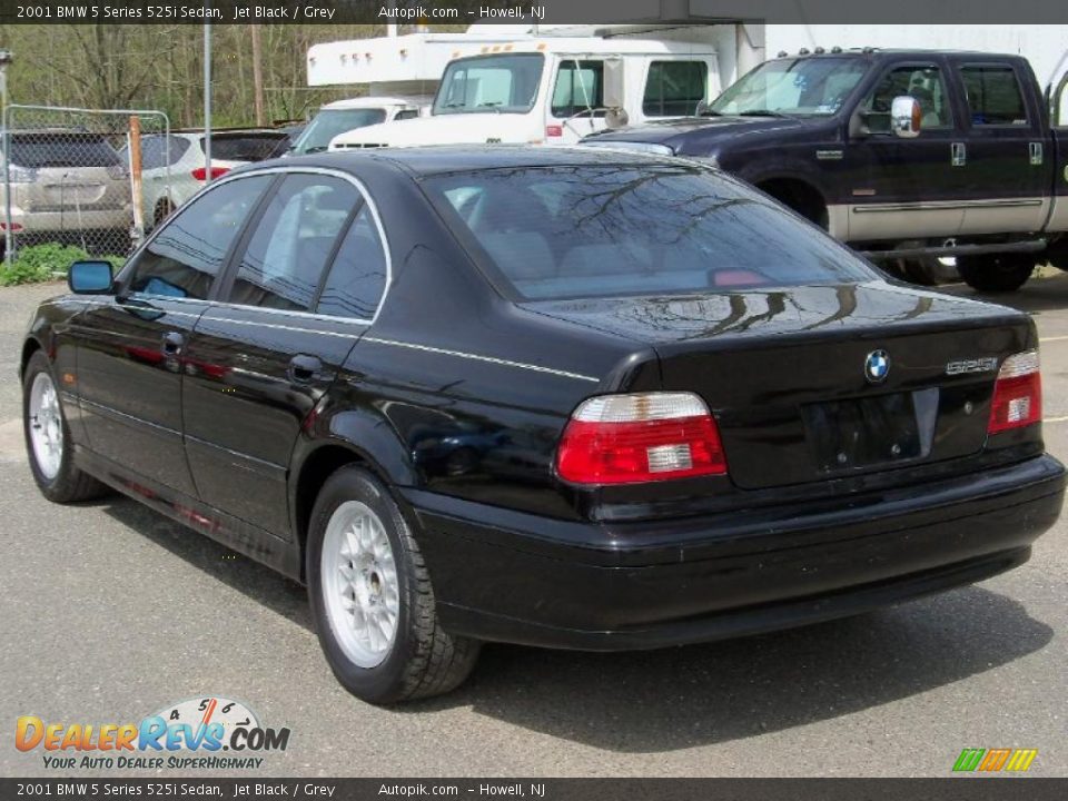 2001 BMW 5 Series 525i Sedan Jet Black / Grey Photo #6