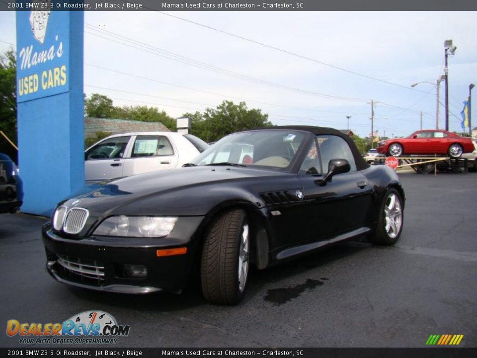 2001 BMW Z3 3.0i Roadster Jet Black / Beige Photo #25