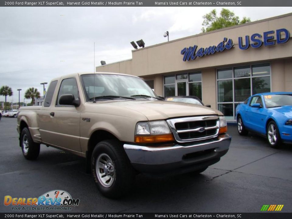 2000 Ford Ranger XLT SuperCab Harvest Gold Metallic / Medium Prairie Tan Photo #2