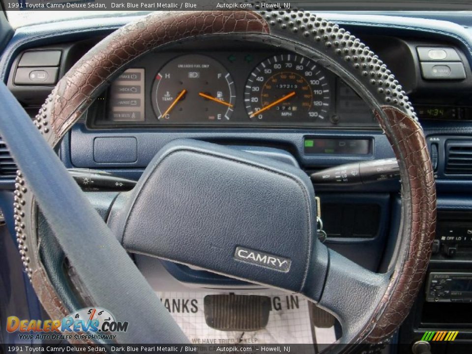 1991 Toyota Camry Deluxe Sedan Dark Blue Pearl Metallic / Blue Photo #11
