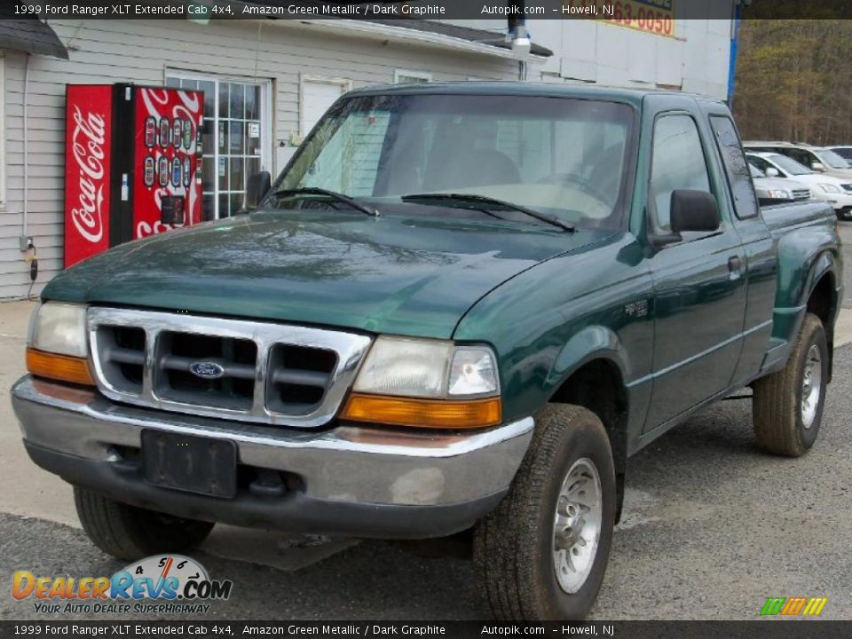 1999 Ford Ranger XLT Extended Cab 4x4 Amazon Green Metallic / Dark Graphite Photo #2