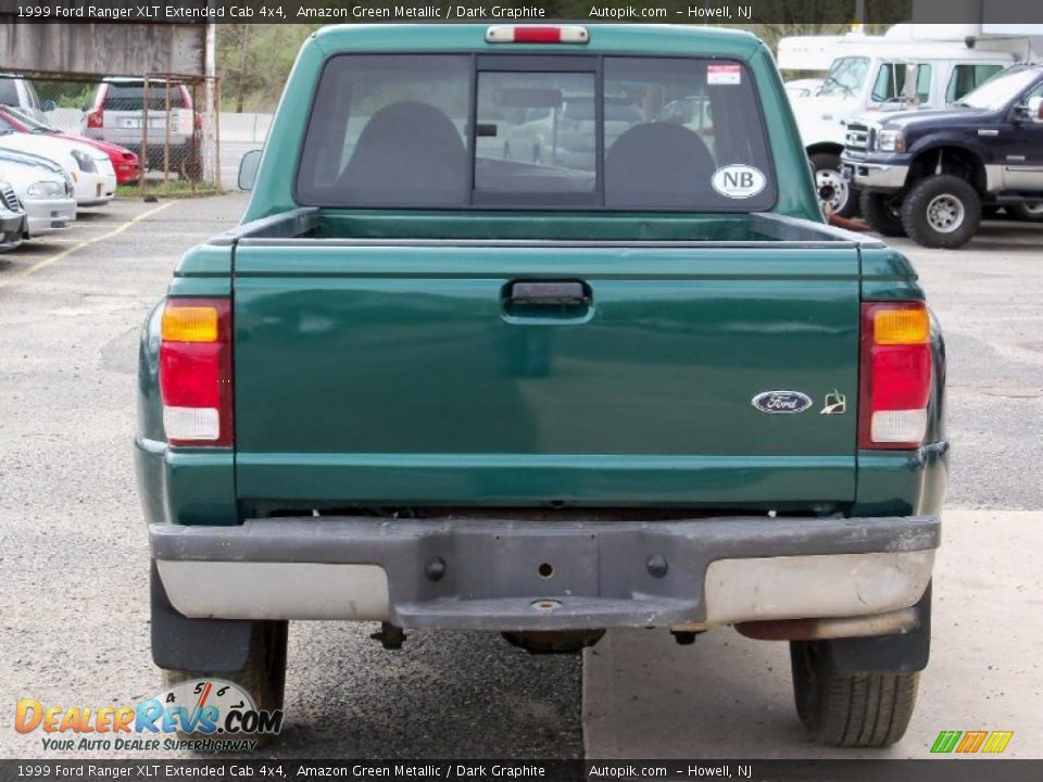 1999 Ford Ranger XLT Extended Cab 4x4 Amazon Green Metallic / Dark Graphite Photo #4