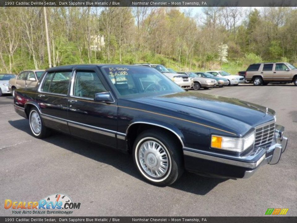 Dark Sapphire Blue Metallic 1993 Cadillac DeVille Sedan Photo #1