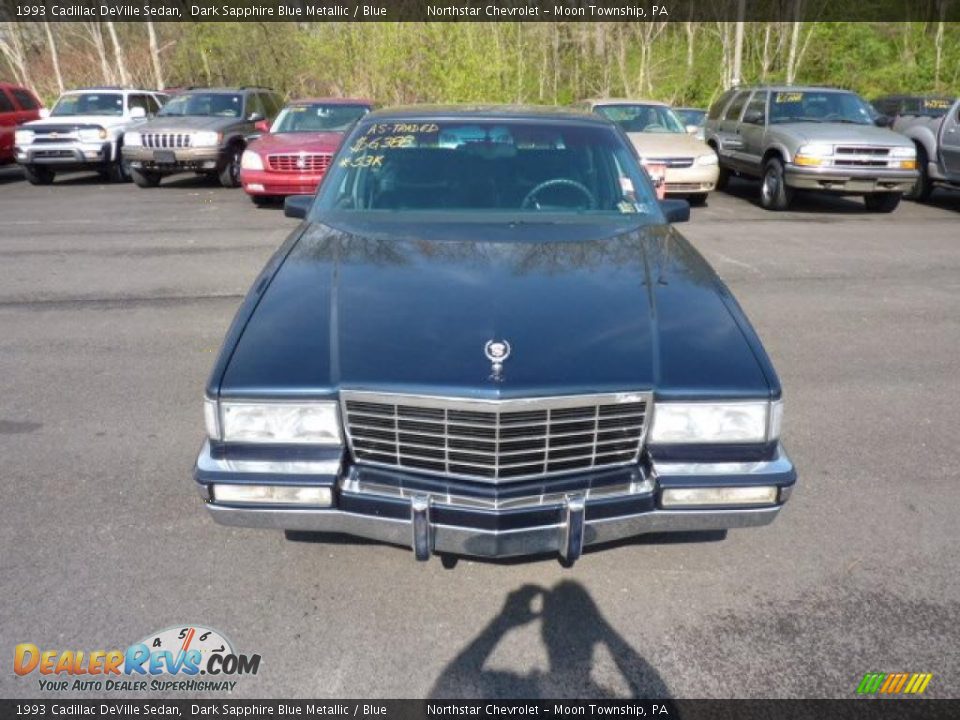 1993 Cadillac DeVille Sedan Dark Sapphire Blue Metallic / Blue Photo #2