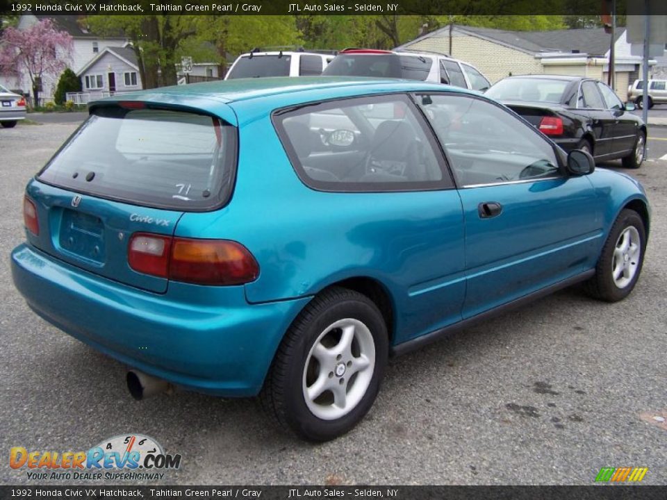 1992 Honda Civic VX Hatchback Tahitian Green Pearl / Gray Photo #6