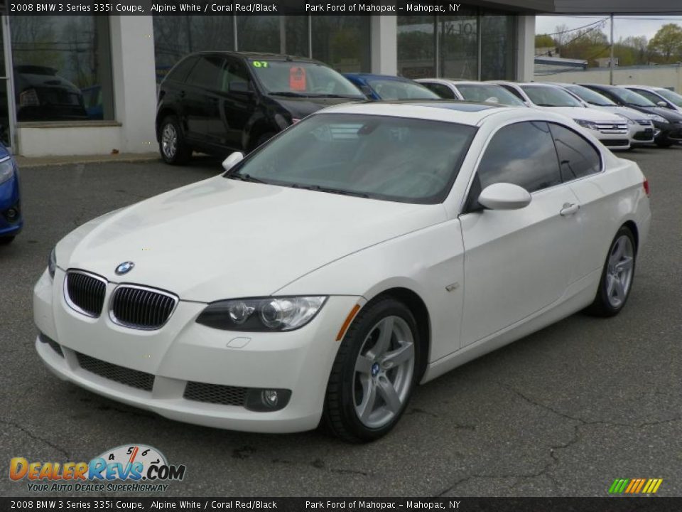 2008 BMW 3 Series 335i Coupe Alpine White / Coral Red/Black Photo #1