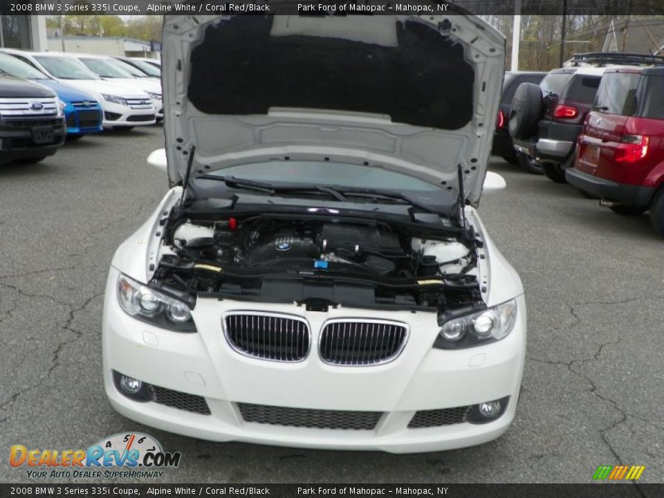 2008 BMW 3 Series 335i Coupe Alpine White / Coral Red/Black Photo #10