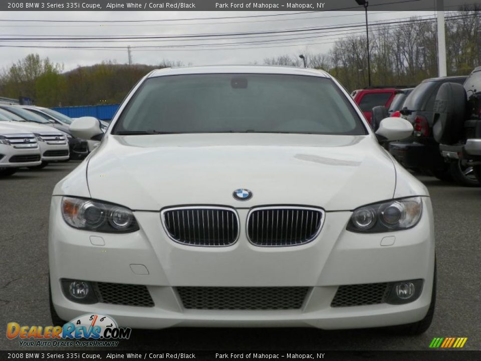 2008 BMW 3 Series 335i Coupe Alpine White / Coral Red/Black Photo #17