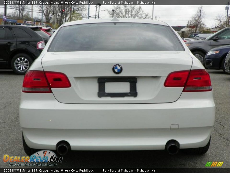 2008 BMW 3 Series 335i Coupe Alpine White / Coral Red/Black Photo #18