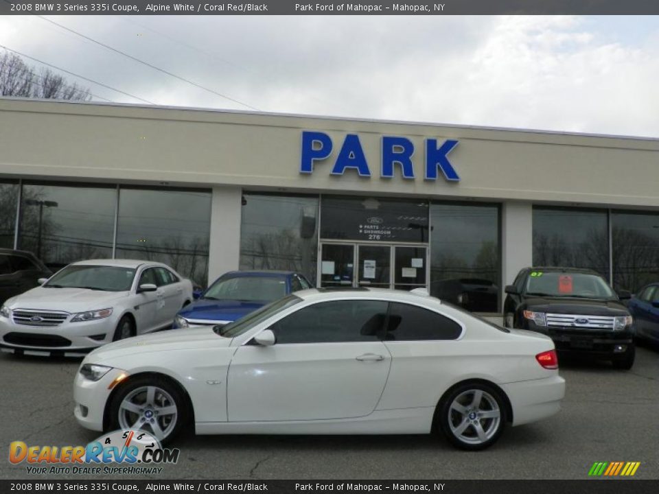 2008 BMW 3 Series 335i Coupe Alpine White / Coral Red/Black Photo #19