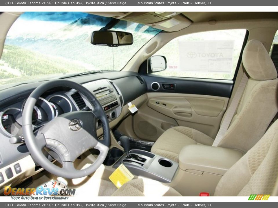 Sand Beige Interior - 2011 Toyota Tacoma V6 SR5 Double Cab 4x4 Photo #4